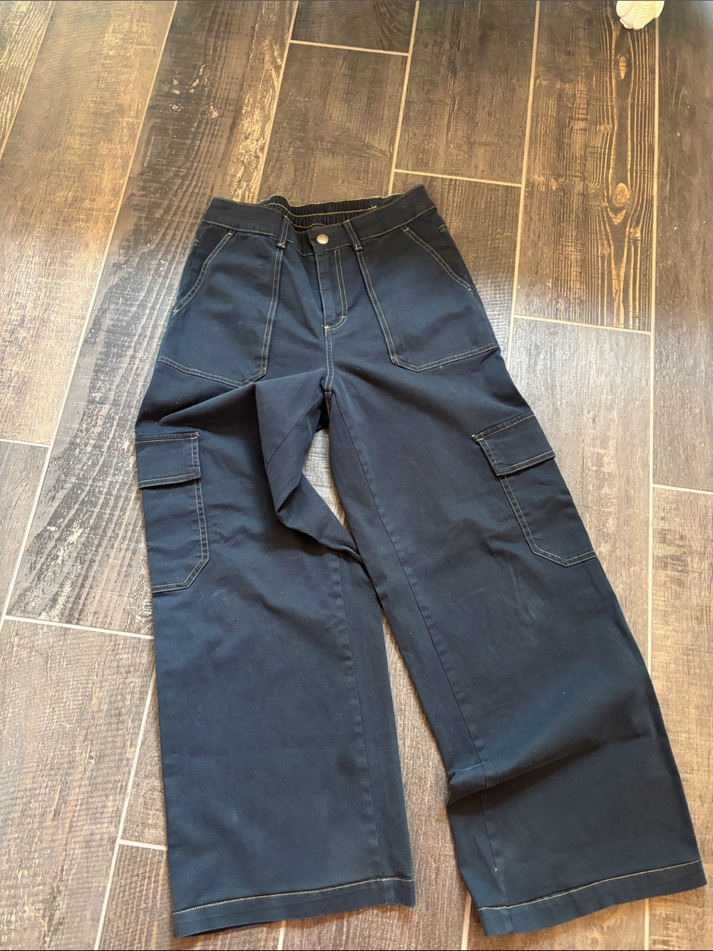 wild fable Black Wide-Leg Cargo Jeans